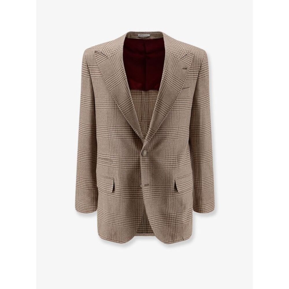 Brunello Cucinelli Men Single-Breasted Wool And Cashmere Blazer